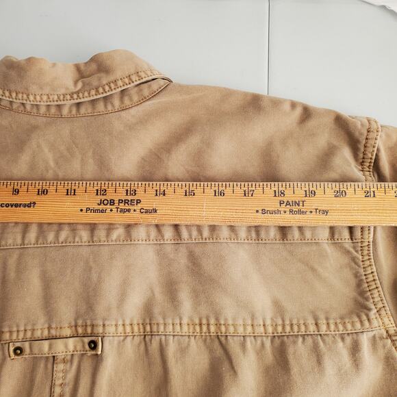 Men Vtg Levi Two Horse Tan Work Chore Shirt Shacket XXL Rancher Farm Heavy Duty - Picture 10 of 11